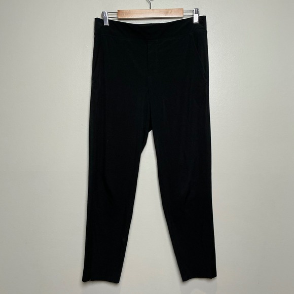 Athleta Pants - Athleta Brooklyn Ankle Pants Women Size 6 Black Ribbed Side Travel Excellent